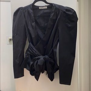 Puff Sleeve Wrap Top